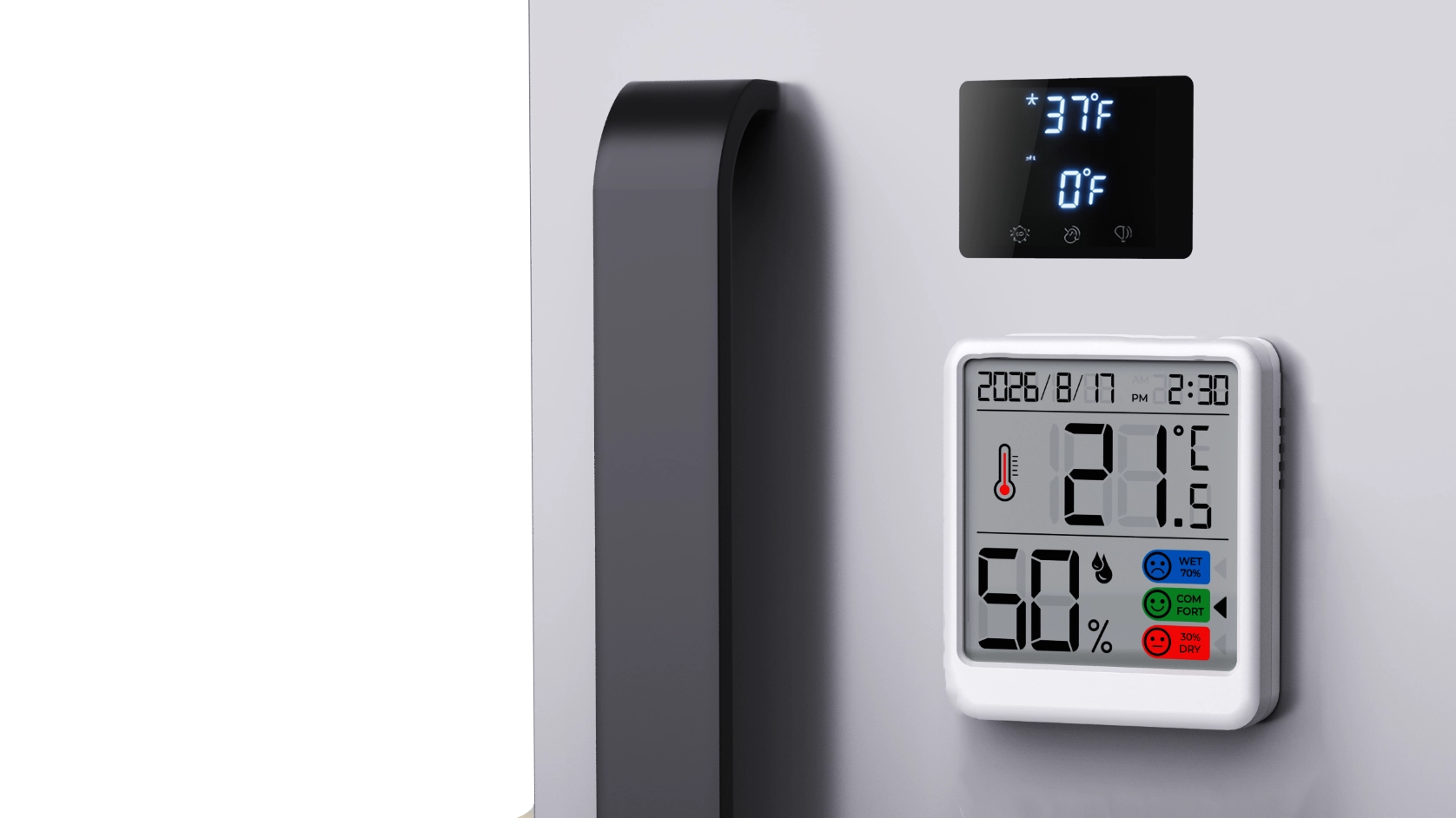 Living Room Large Screen Display LCD Magnet Back Digital Indoor Thermometer Hygrometer temperature - Youben life