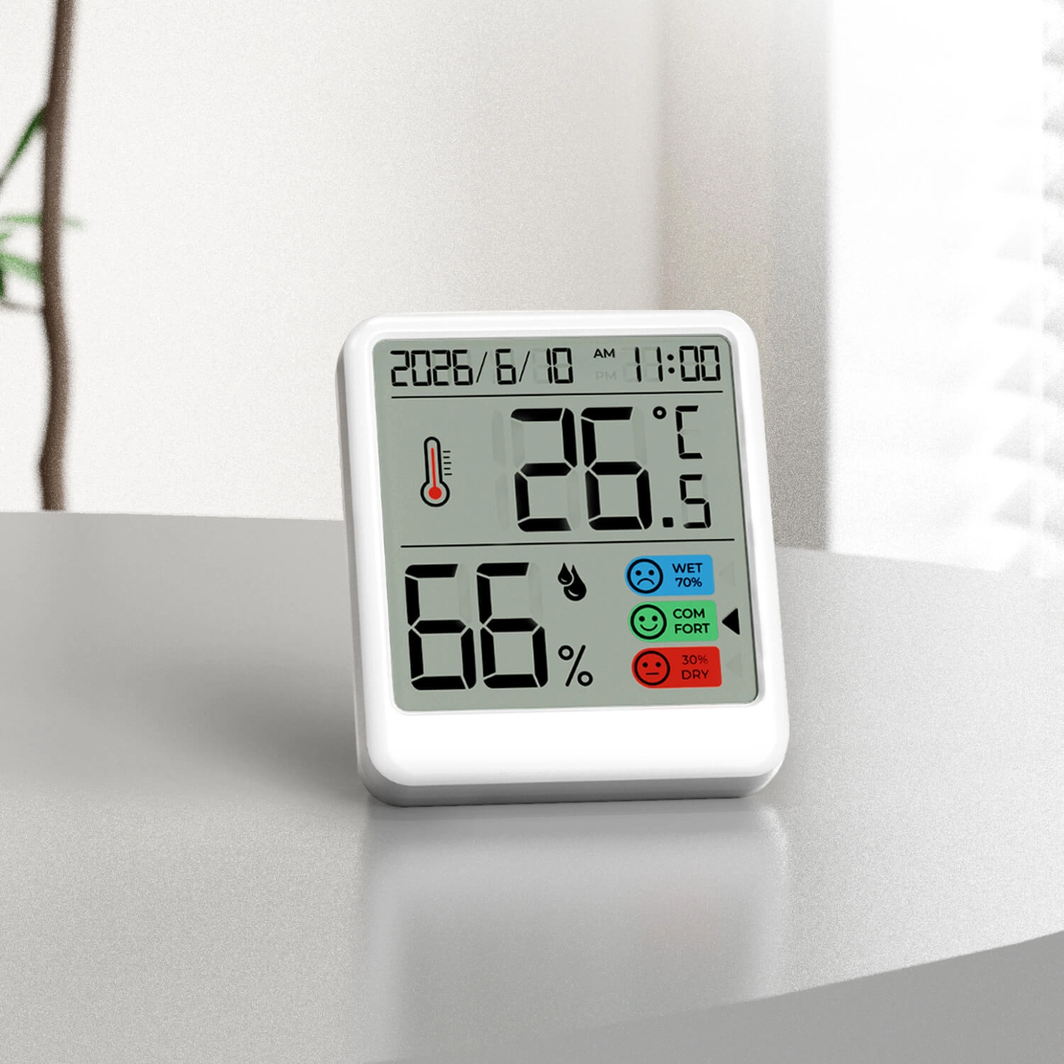 Living Room Tabletop LCD Battery Powered with Comfort Indicator Digital Indoor Thermometer Hygrometer tem - Youben life Living Room Tabletop LCD Battery Powered with Comfort Indicator Digital Indoor Thermometer Hygrometer tem - Youben life
