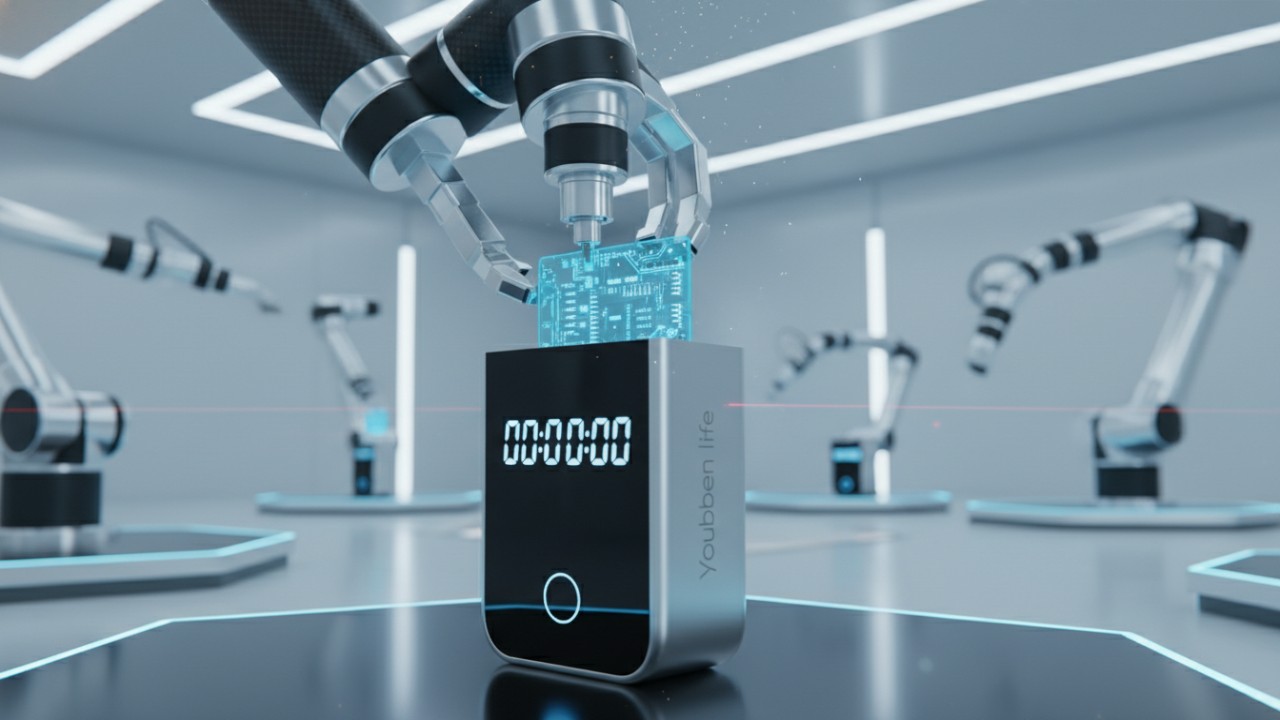 Modern digital timer being assembled in an OEM factory