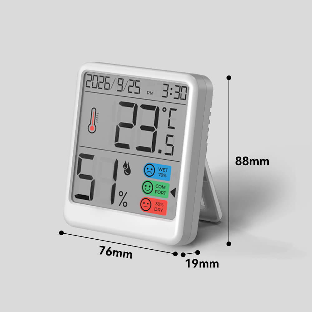 Office Wall Mount LCD with Comfort Indicator Digital Indoor Thermometer Hygrometer temperature humidity m