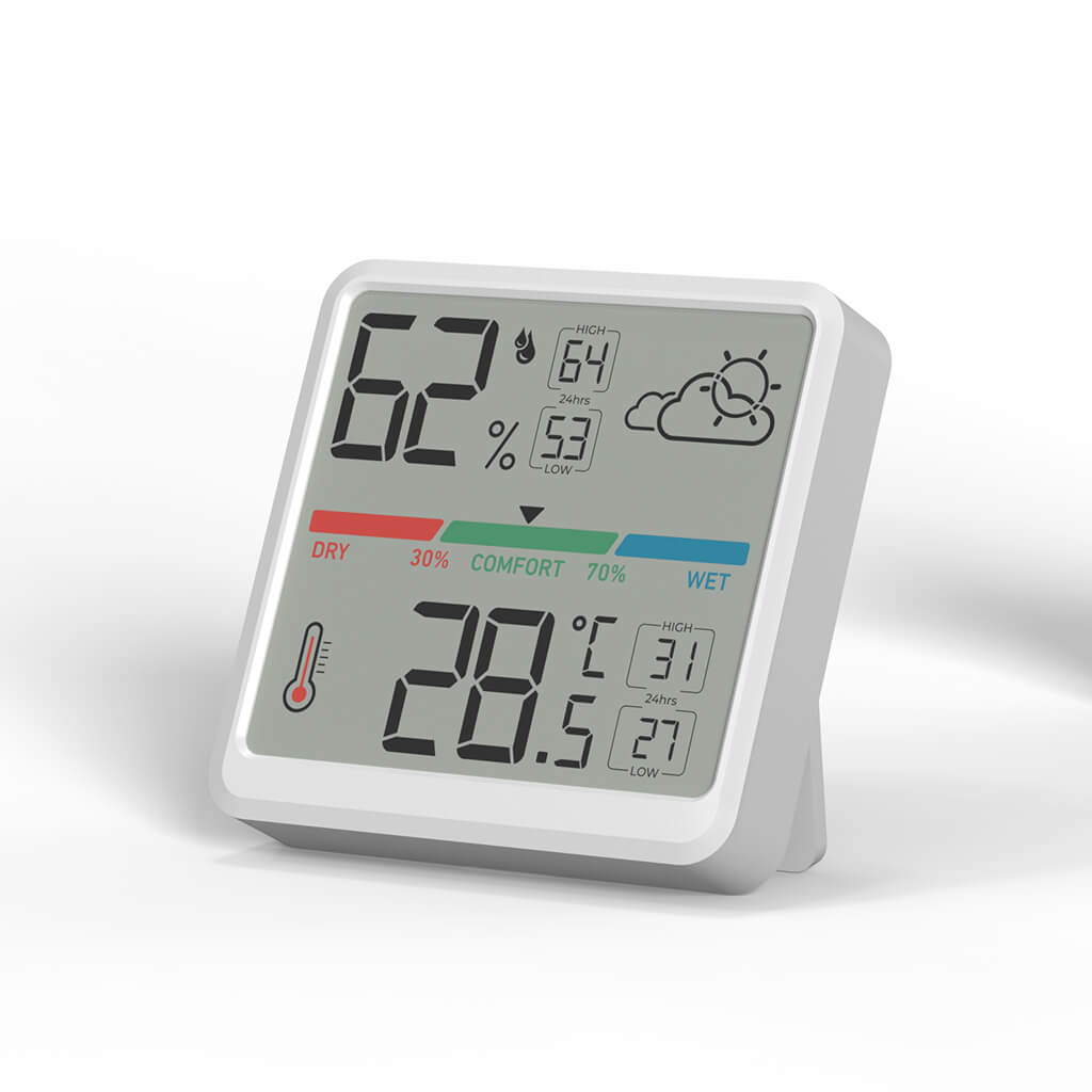 Office Wall Mount LCD with Comfort Indicator Digital Indoor Thermometer Hygrometer temperature humidity monitor