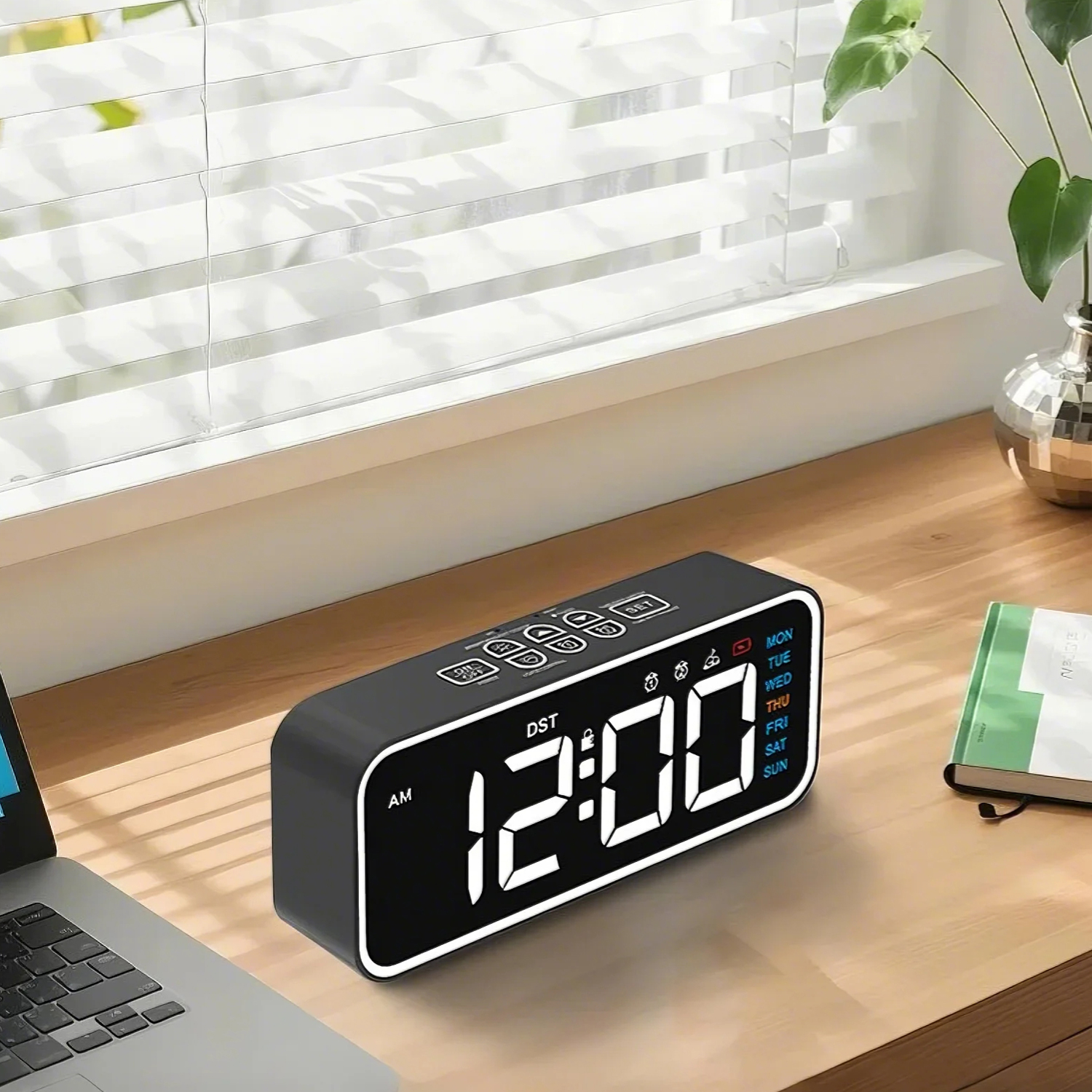 Smart Digital Alarm Clock Analog 24 Hour For Bedroom Living Room Wake Up