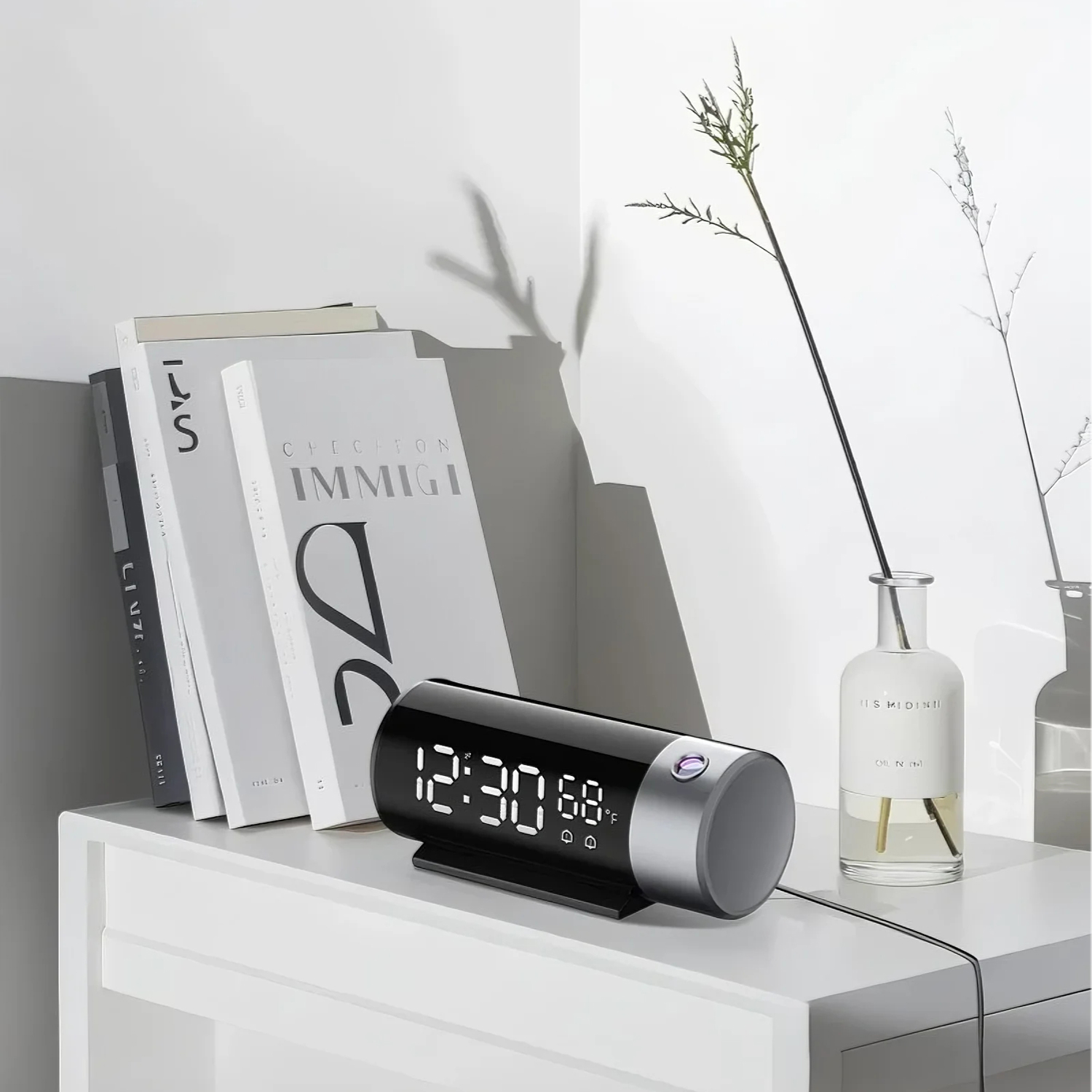 Smart Digital Projection Alarm Clock With Custom Sound For Tabletop