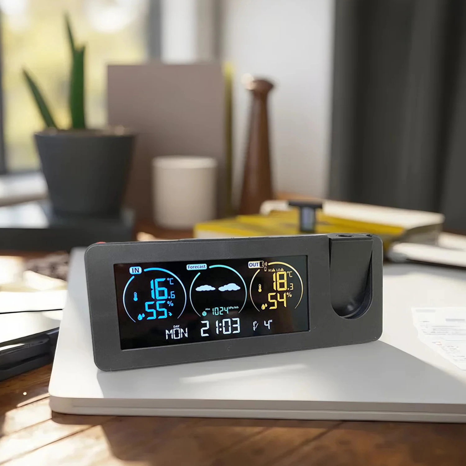 Smart Thermometer With Alarm Clock Indoor Outdoor Digital LED Weather Monitor - Youben life