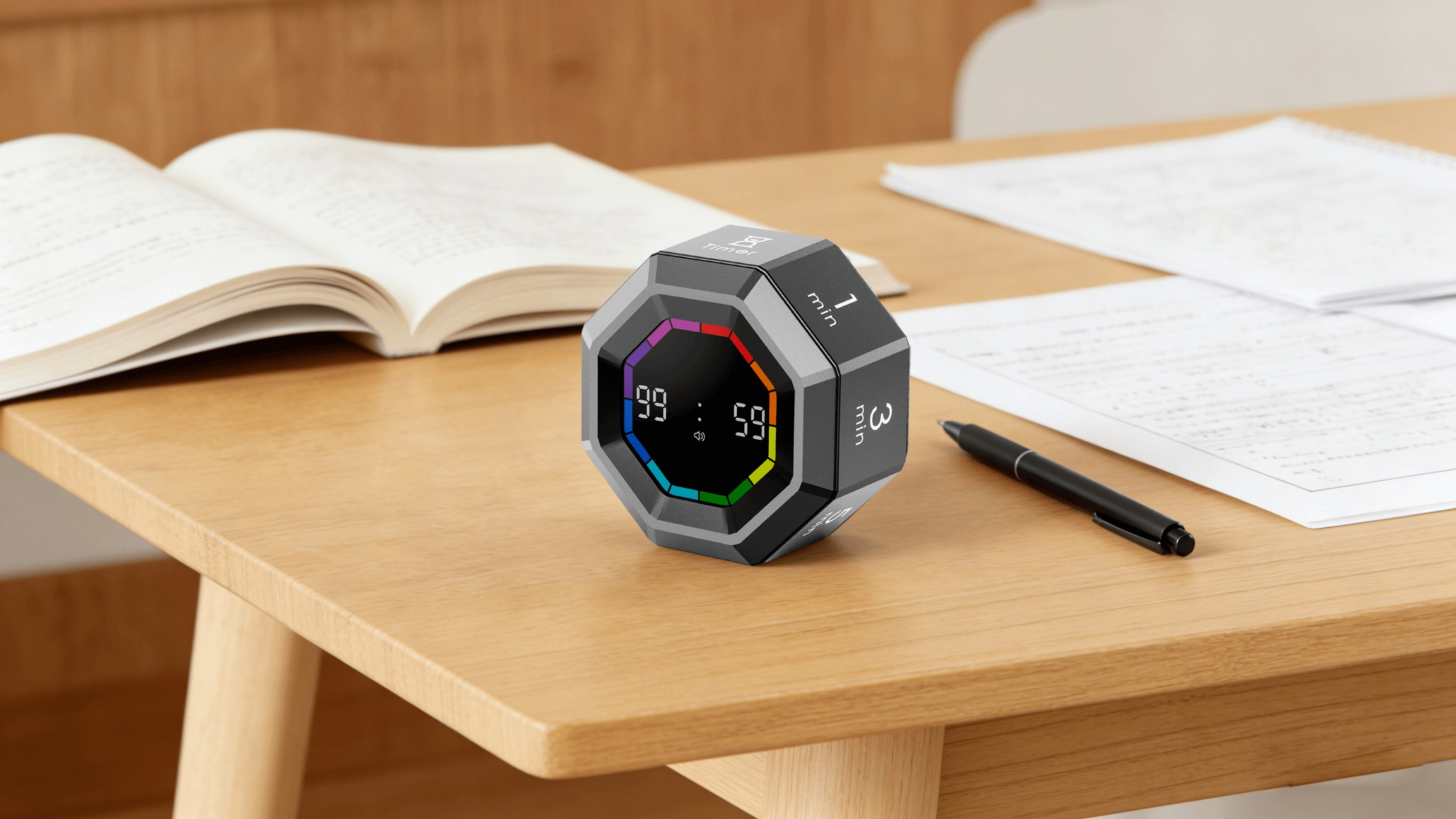 Study pomodoro timer flip digital kitchen cube gravity sensor kids countdown Manufacturer - Youben life