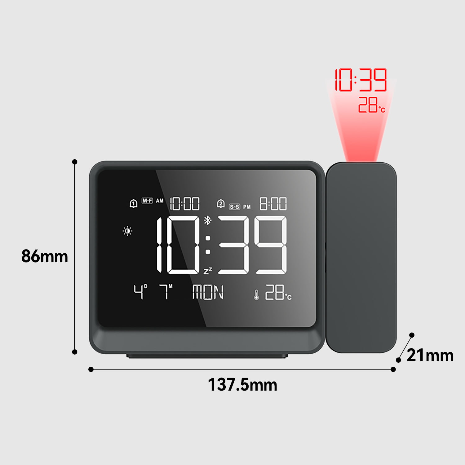 Supplier Digital Projection Alarm Clock With Thermometer For Tabletop