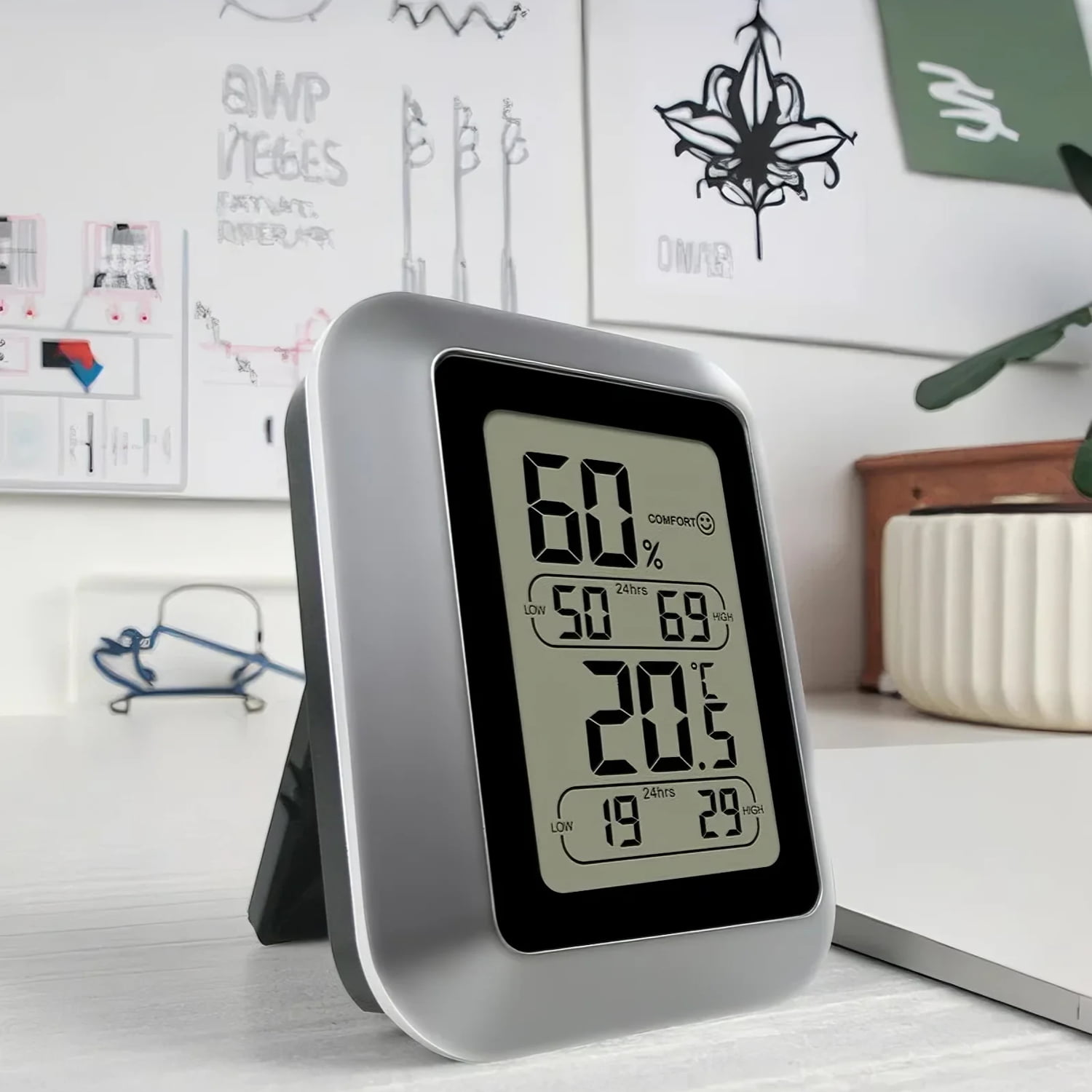 Thermometer With Barometer Sensor Indoor Outdoor Smart Digital LCD Use