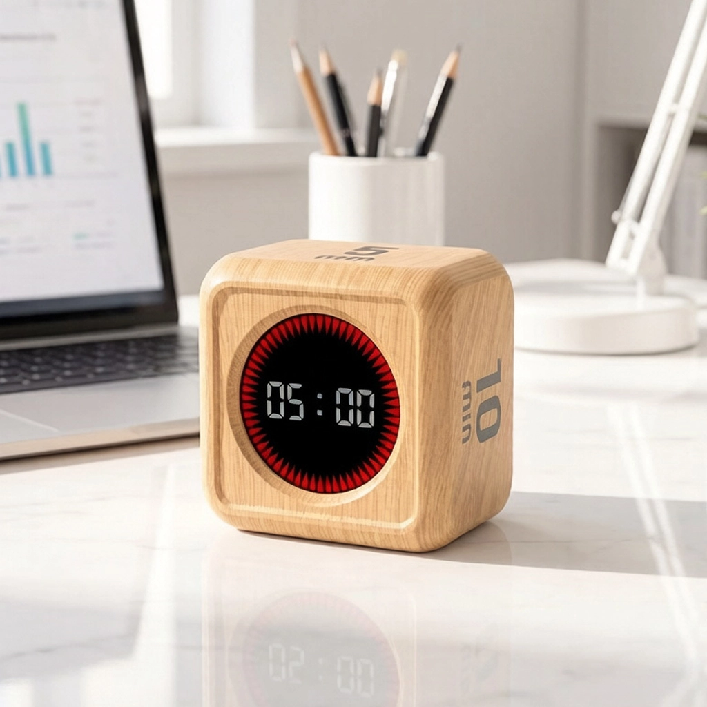 Wood Grain square Cube Timer Digital gravity sensor Timer Kitchen Countdown Pomodoro Stopwatch - Youben life