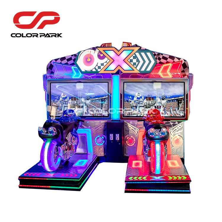 Coin-Operated Arcade Racing Simulator 2 Players Deluxe Dynamic Motorcycle 2 - Colorful Park