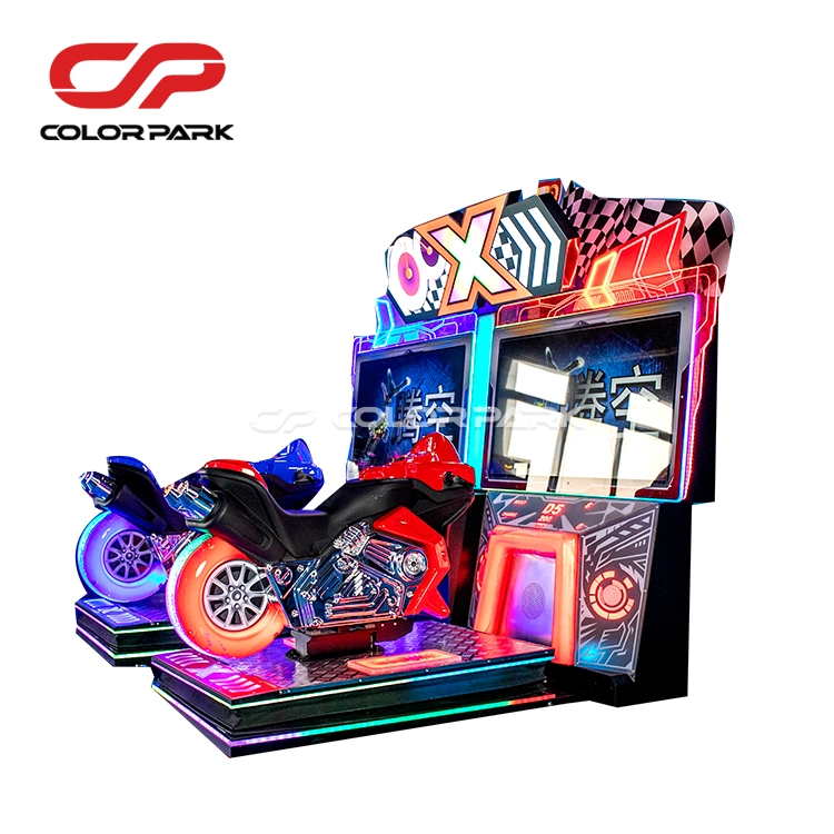Coin-Operated Arcade Racing Simulator 2 Players Deluxe Dynamic Motorcycle 3 - Colorful Park