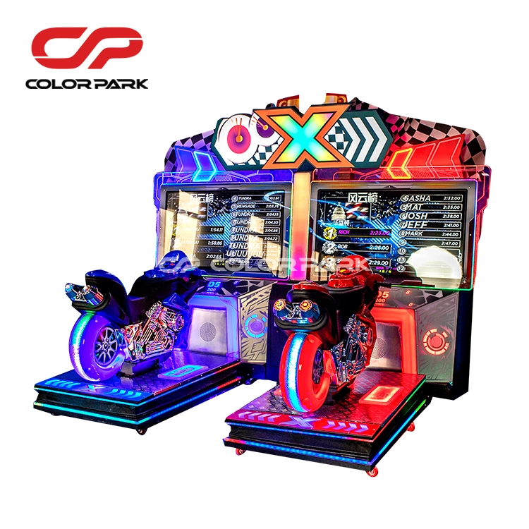 Coin-Operated Arcade Racing Simulator 2 Players Deluxe Dynamic Motorcycle 4 - Colorful Park