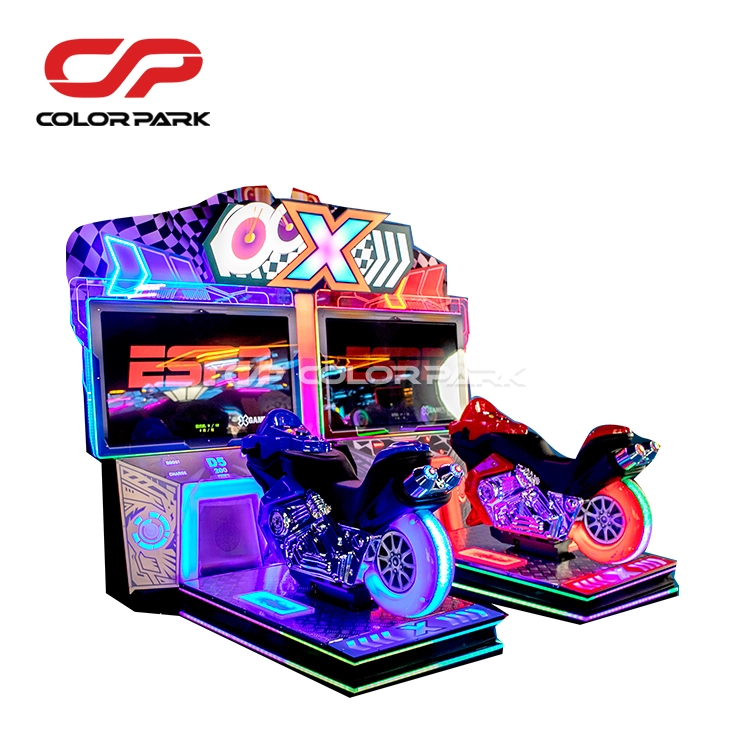 Coin-Operated Arcade Racing Simulator 2 Players Deluxe Dynamic Motorcycle 5 - Colorful Park