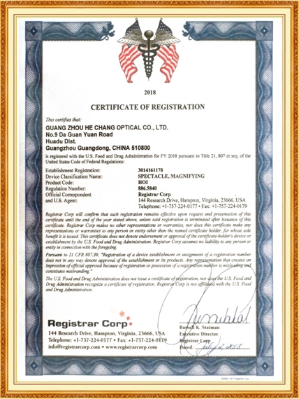 Certificate Of Registration