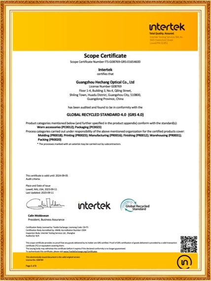 Hechang Intertek certification