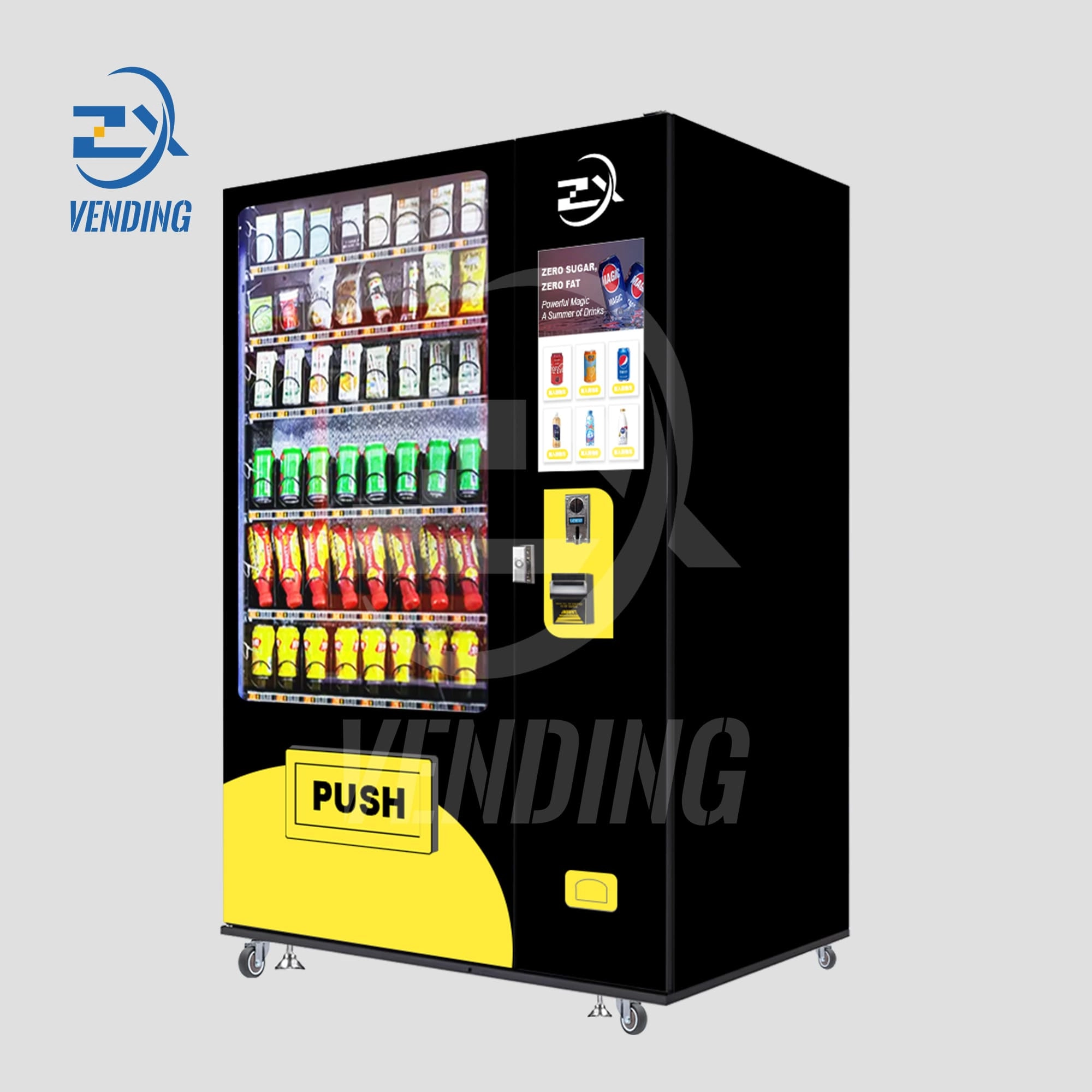 Side View of 21.5-Inch Screen Ambient Vending Machine - Beverage and Snack Vending, Retail So