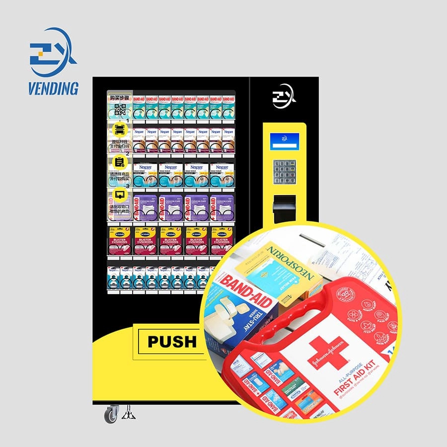 Front View of 4.3-Inch Screen Metal Keyboard Vending Machine with Medication