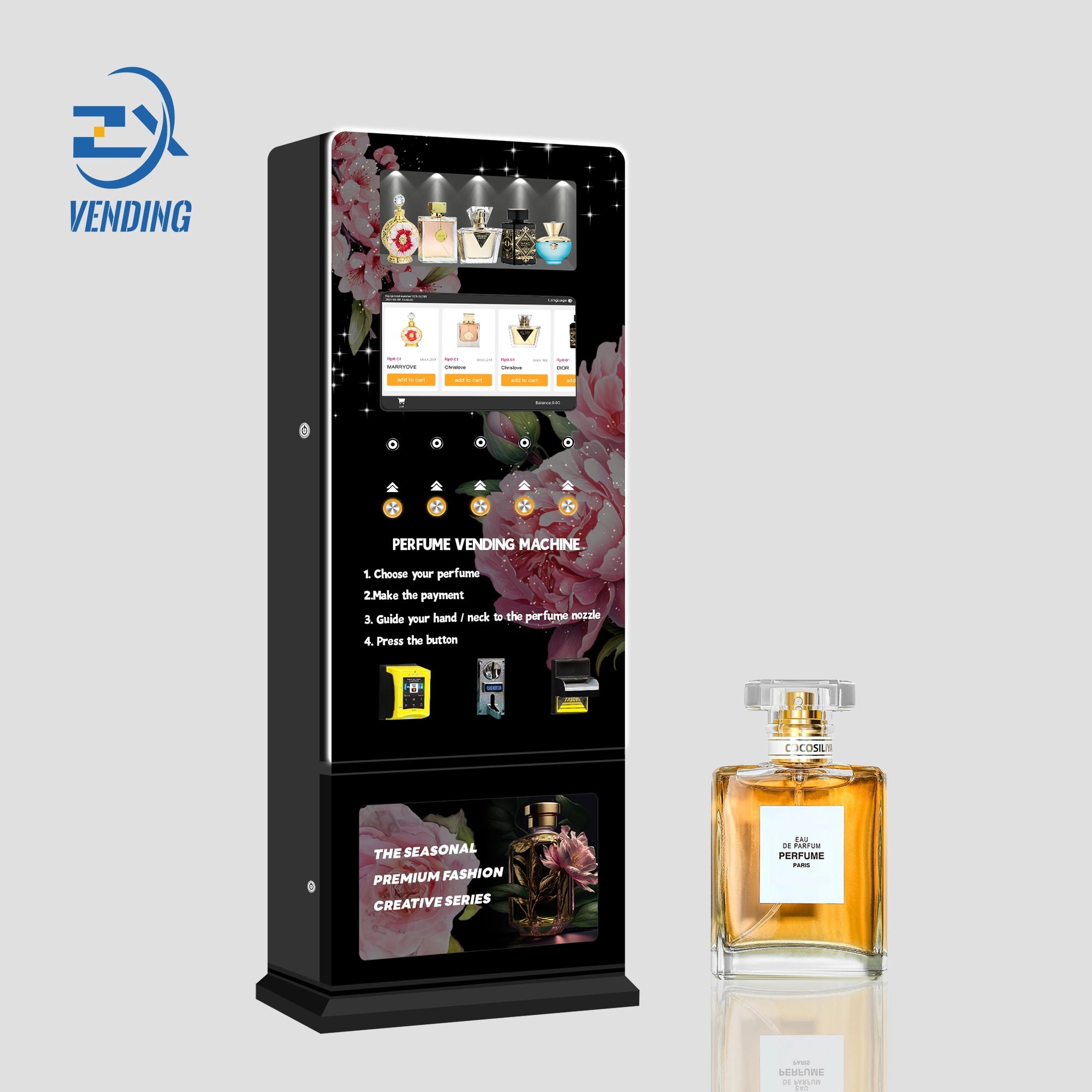 Wholesale 5-Key Perfume Spray Vending Machine from ZXVENDING for Commercial Use