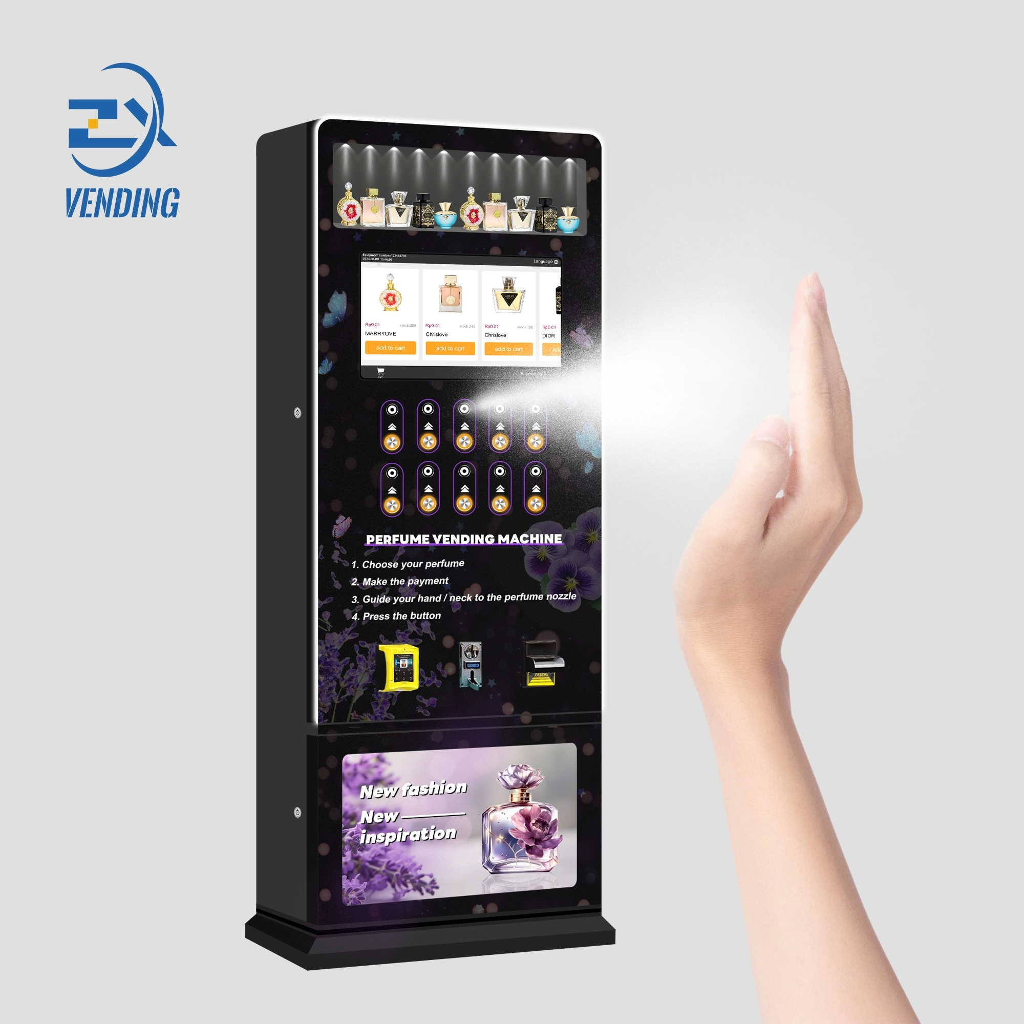 Wholesale 10-Button Perfume Vending Machine by ZXVENDING for Commercial Spaces