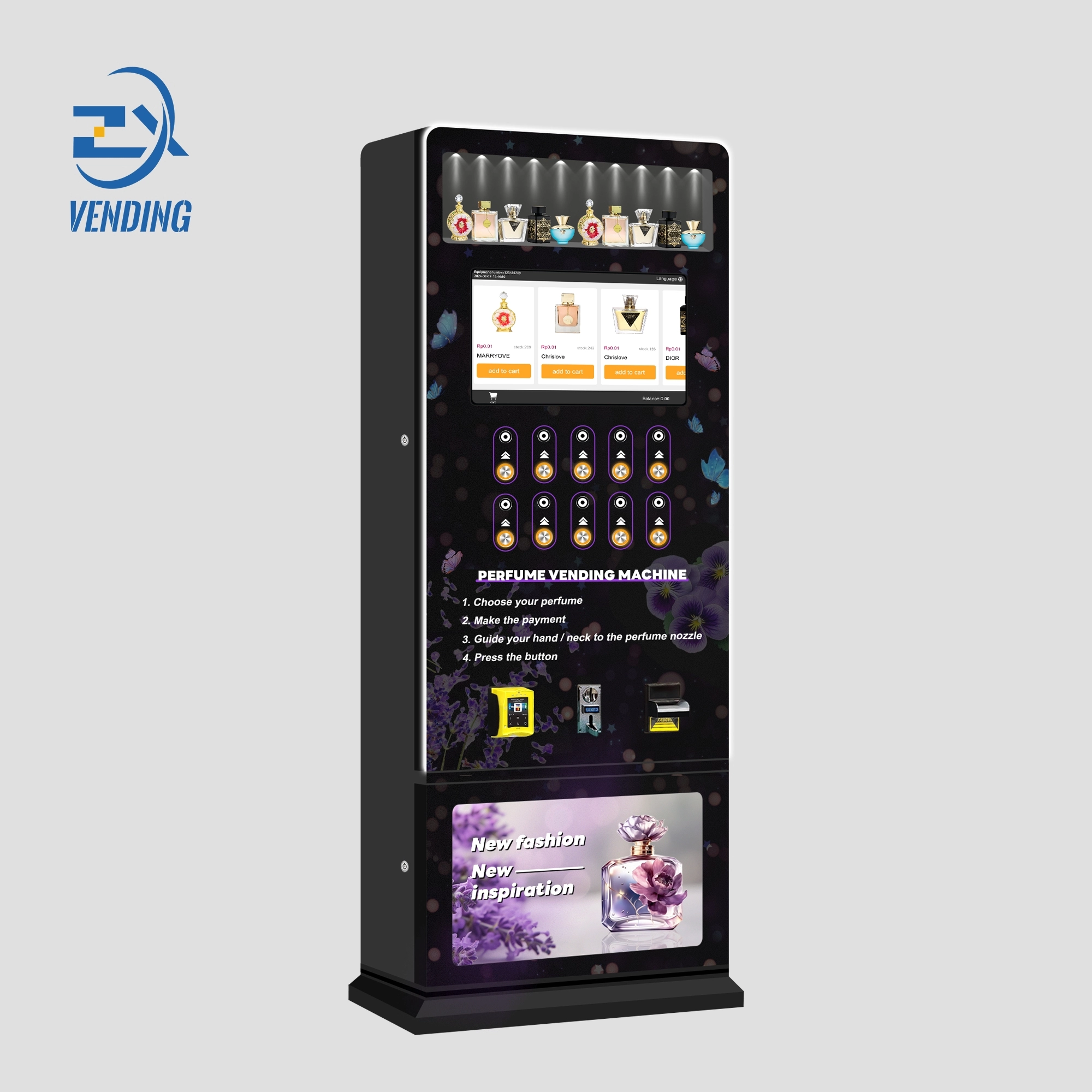 B2B Multi-Option 10-Key Perfume Spray Vending Machine by ZXVENDING