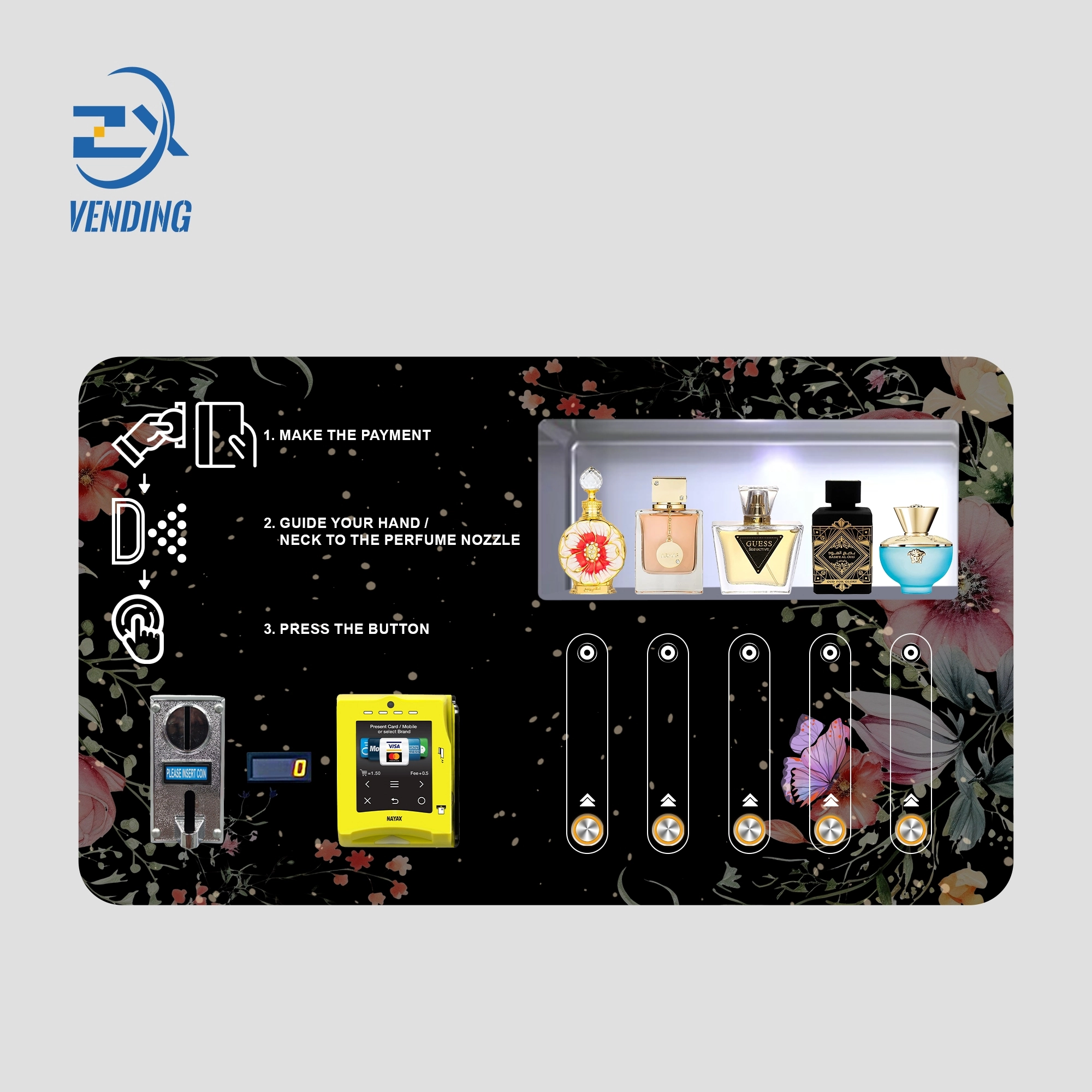 ZXVENDING No-Screen 5-Button Perfume Vending Machine for Business Solutions