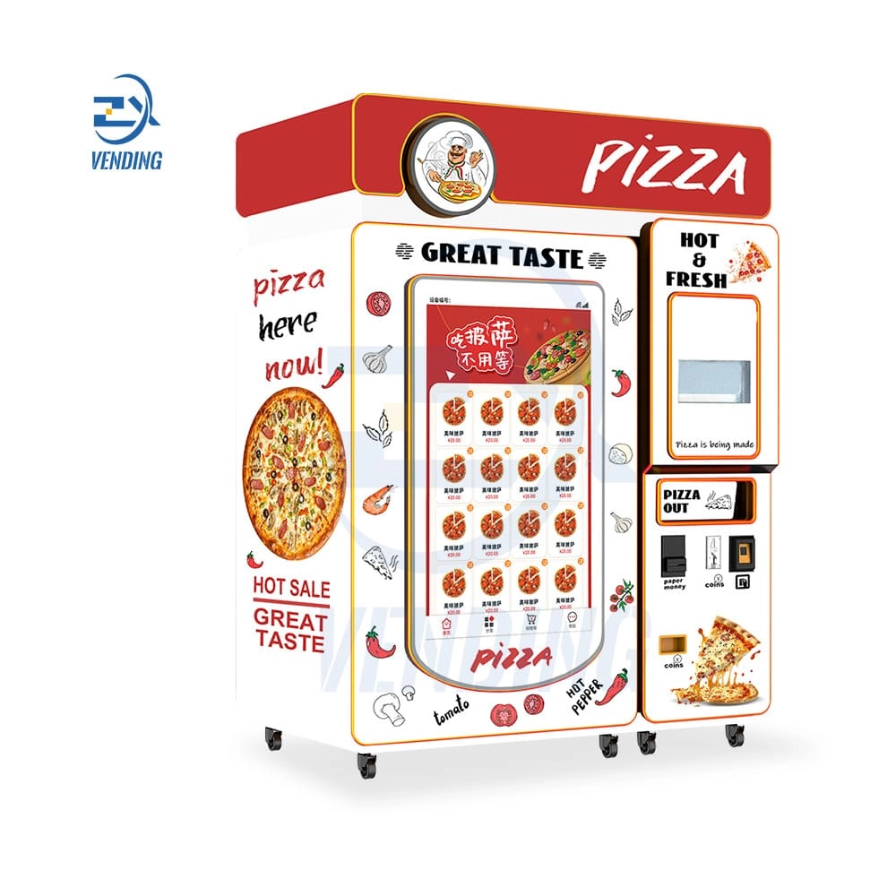 Side View of Pizza Vending Machine - Automated Food Service Solution