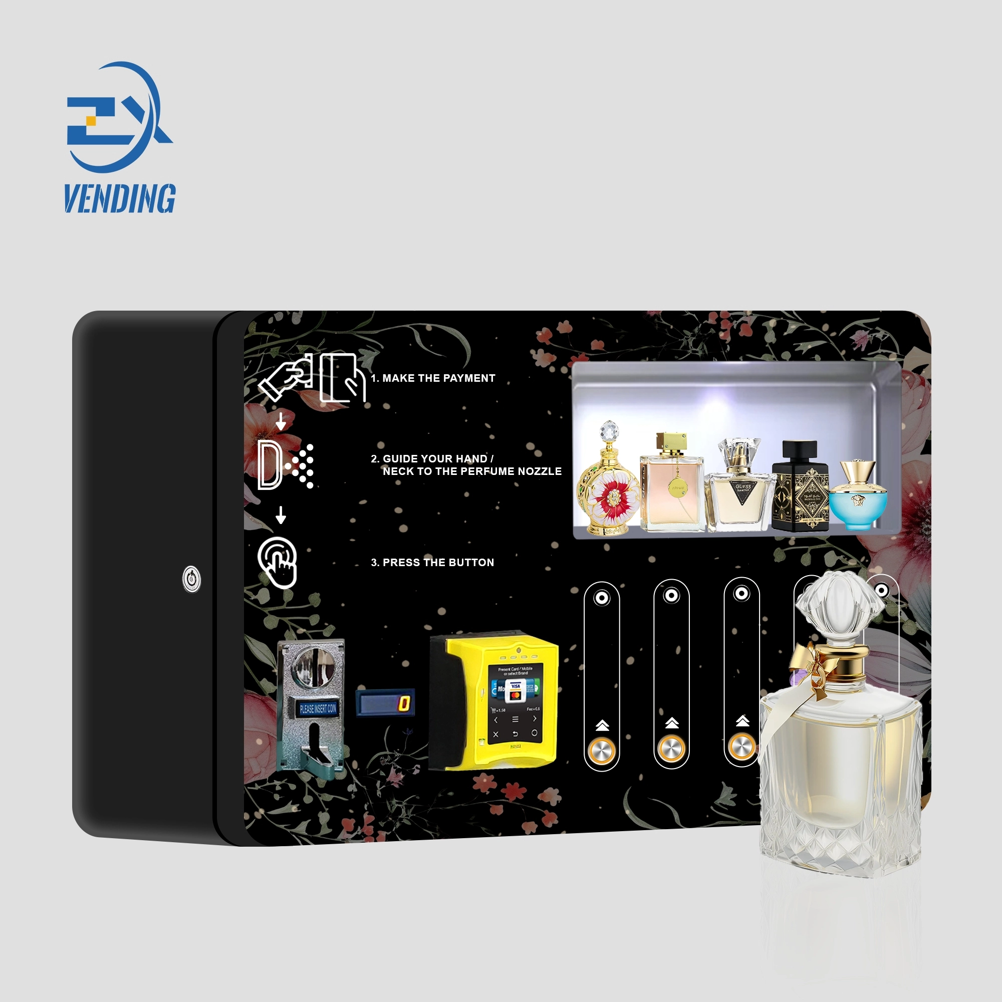 ZXVENDING Compact 5-Key No-Screen Fragrance Vending Machine for Bulk Orders