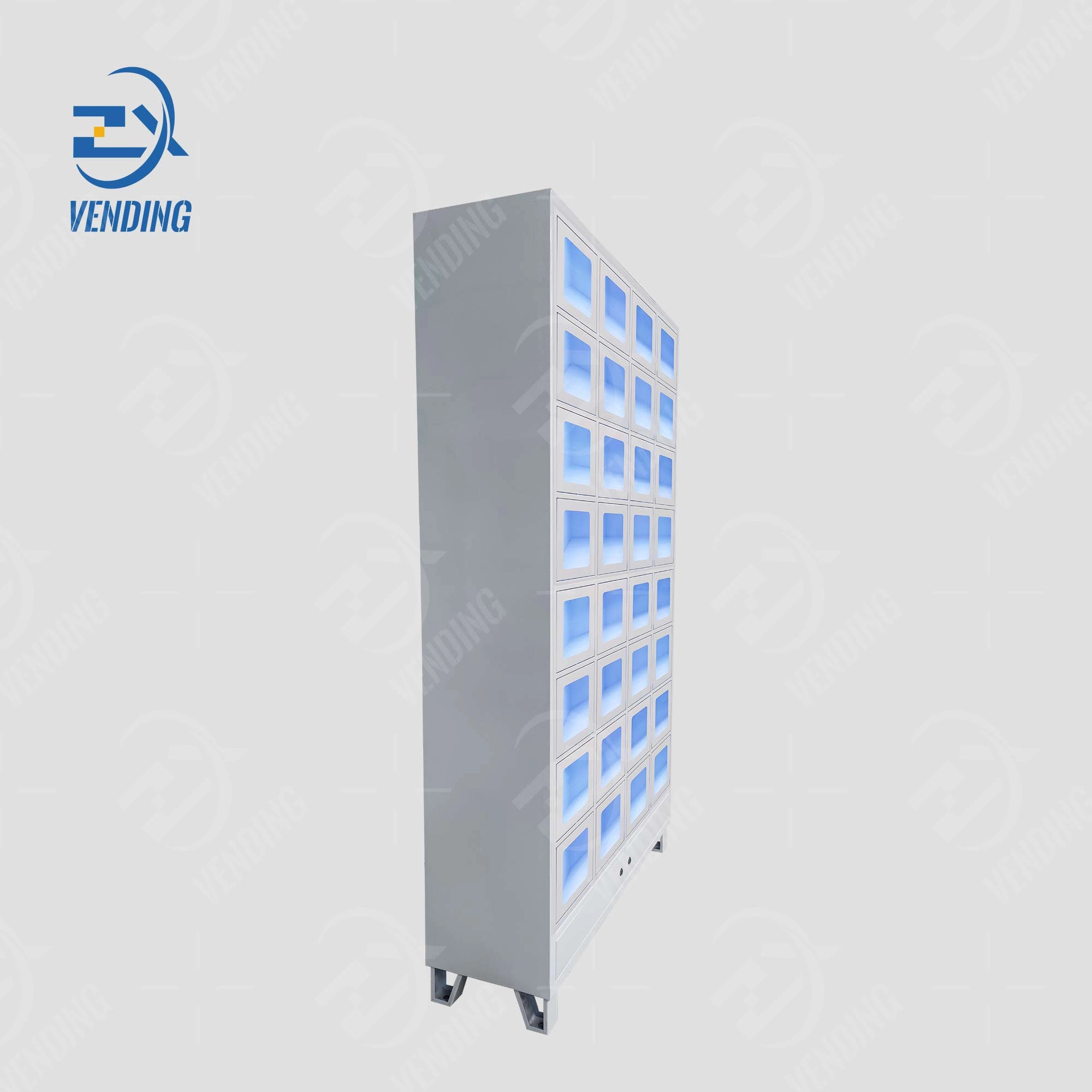 Left Side View of 33-Compartment Vending Locker - Vending Machine Industry