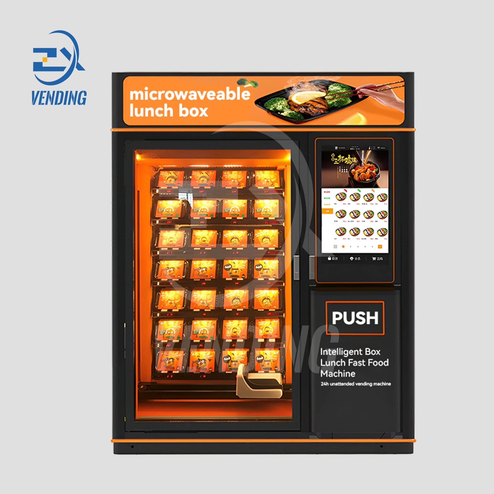 Front View of Bento Vending Machine - Vending Machine Components, Food Dispensing Technology