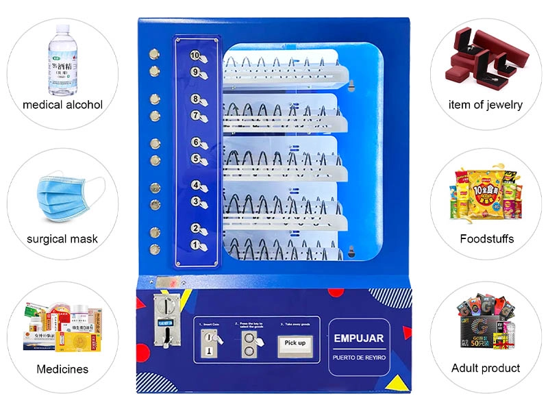 Wall-mounted vending machine parts display