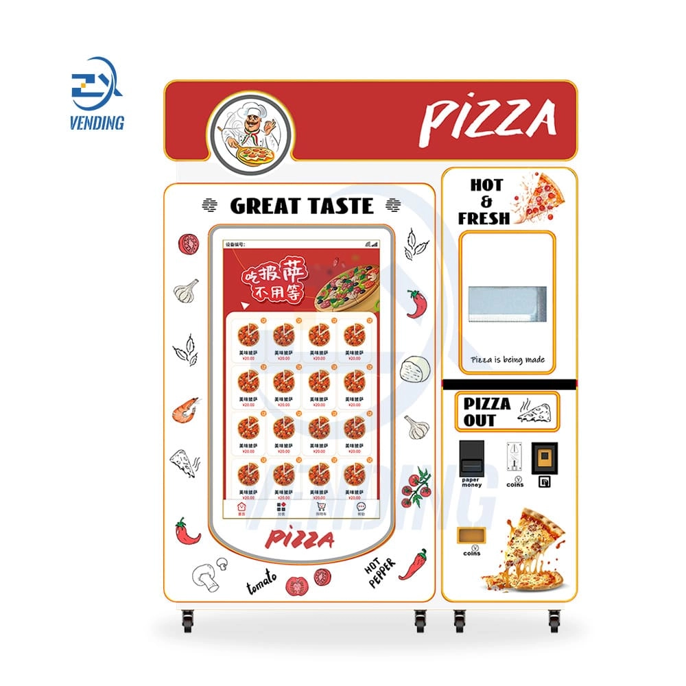 Front View of Pizza Vending Machine - Fast Food Vending Technology