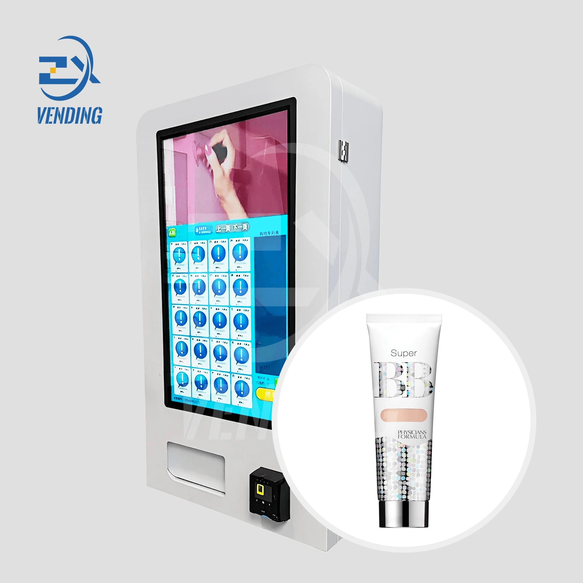 32-Inch Wall-Mounted Vending Machine - Cosmetics Display, Side View