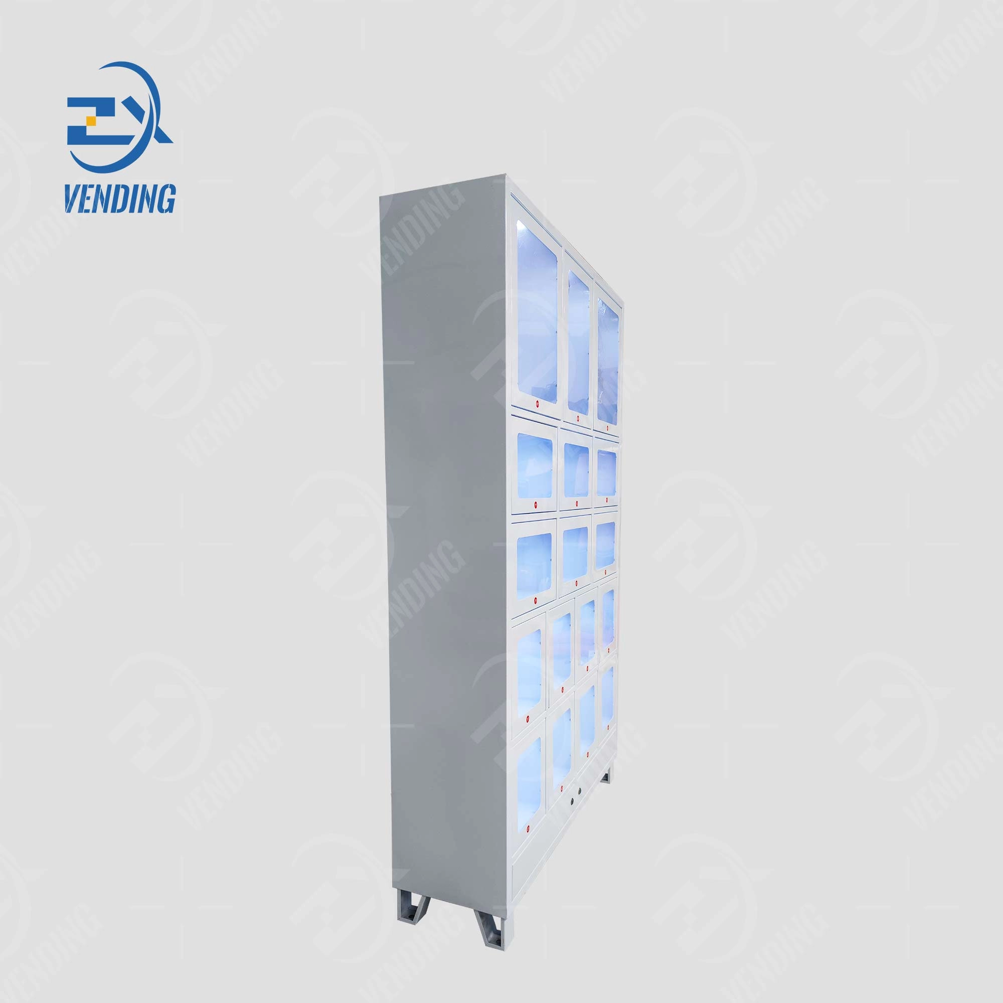 Left Side View of 17-Compartment Vending Locker - Smart Vending Solutions