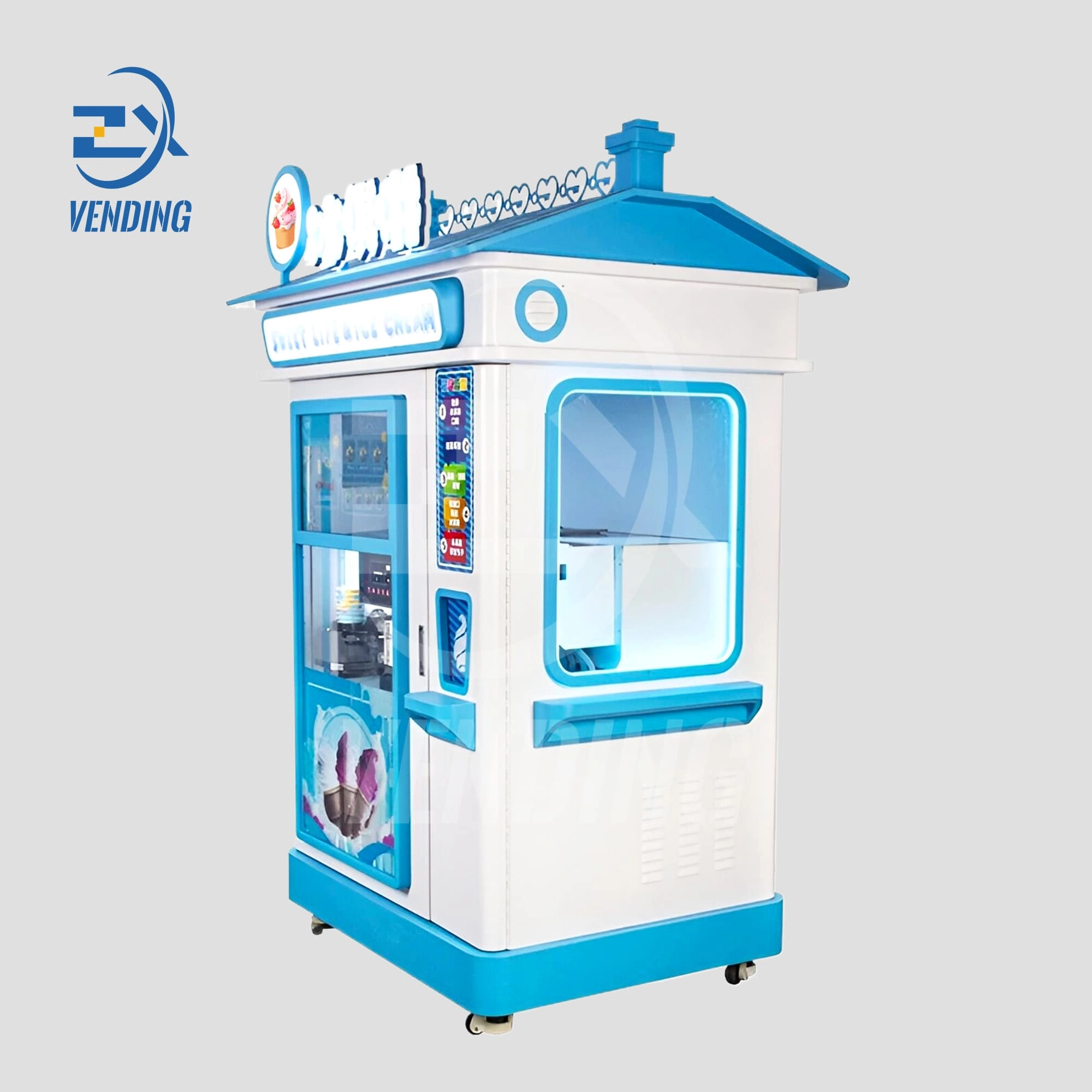 Single Flavor Ice Cream Vending Machine - Side View - Automated Vending Solutions