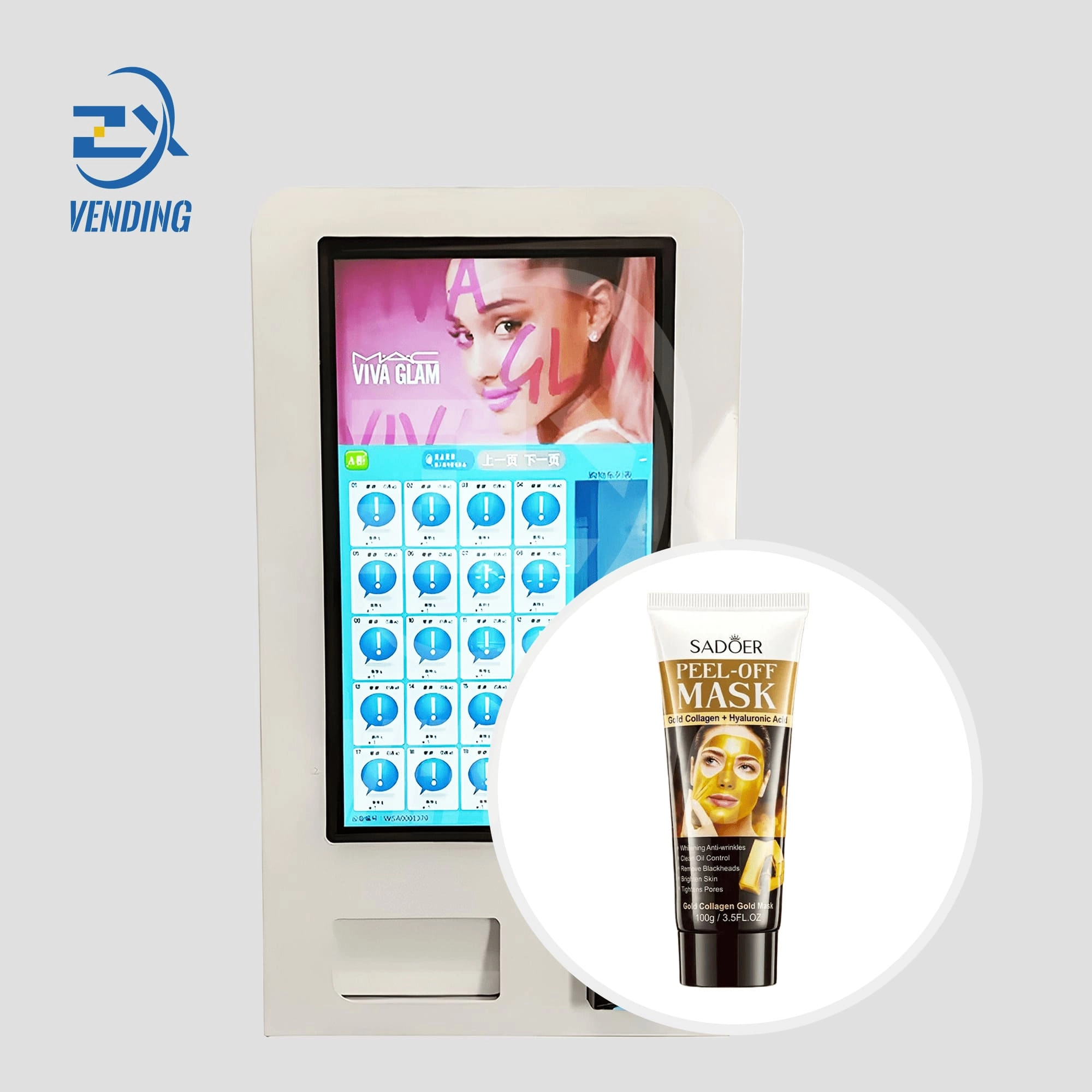 32-Inch Wall-Mounted Vending Machine - Lipstick and Concealer Front View