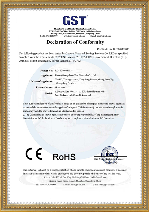 Glass wool CE certificate