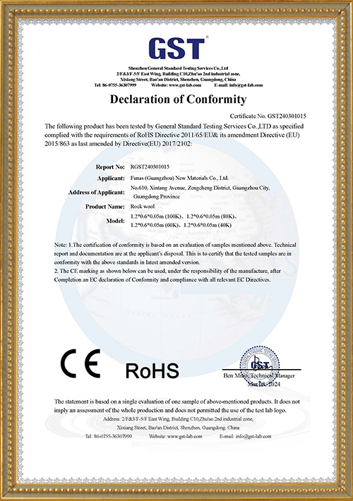 Rock wool CE certificate