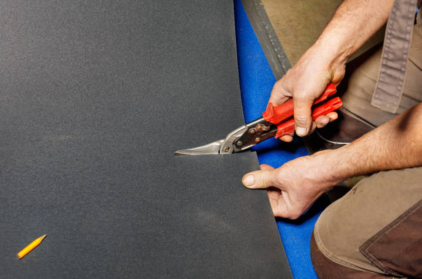 Best way to cut foam rubber: using sharp shears.