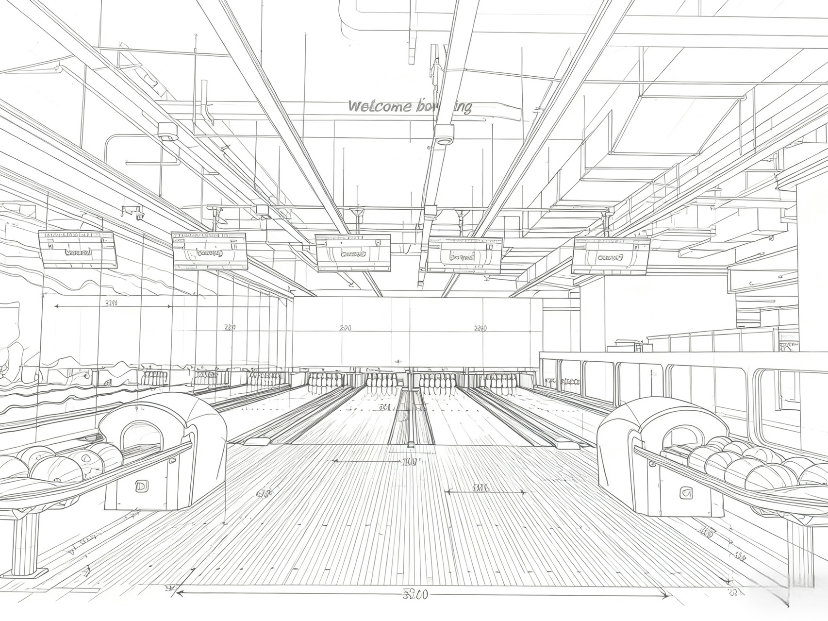 bowling alley lanes - MARWEY