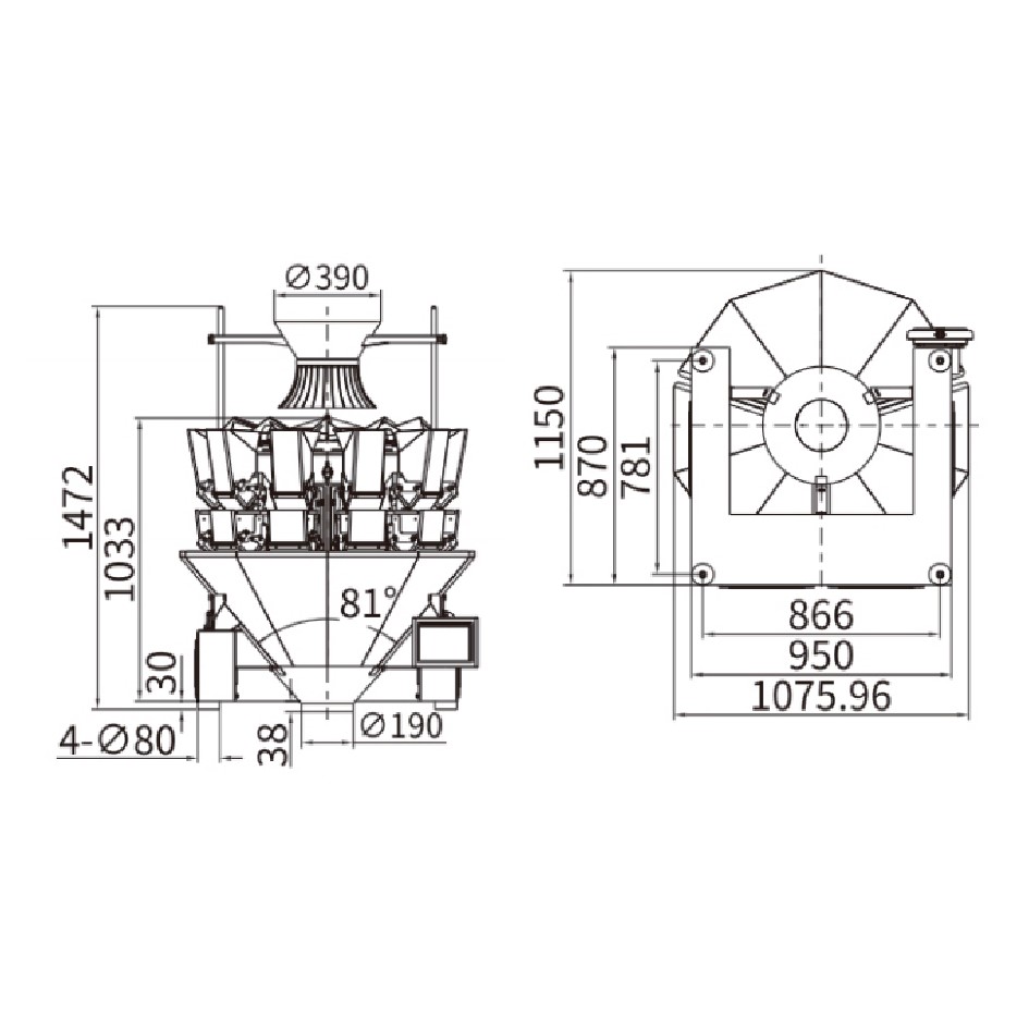 10-Head Standard No-Spring Multihead Weigher 1.6L for Precise Weighing-6