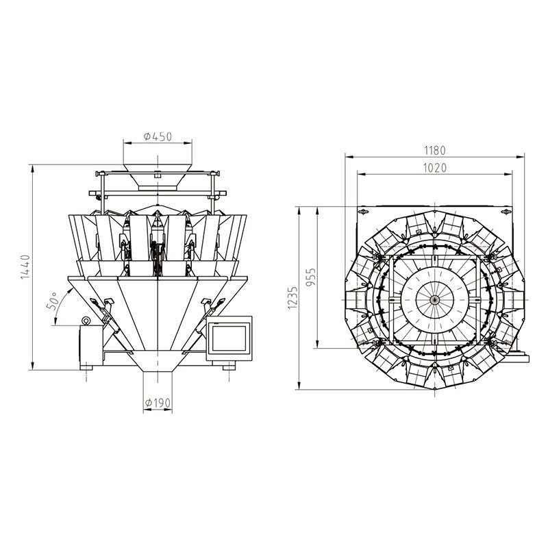 Feeding-control multihead weigher multi-function packing machine 4