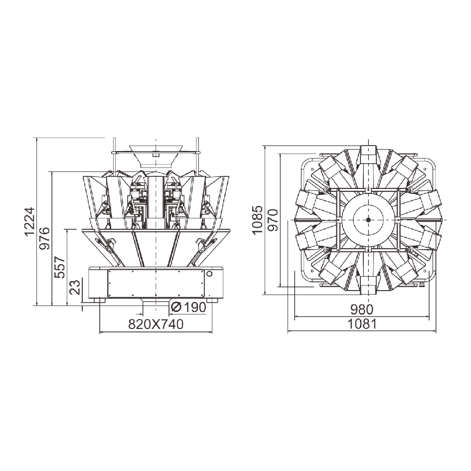 Standard Multihead Weigher with New Springless Actuator for Food Weighing Machine-6