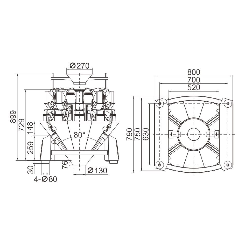 High Precision 0.5L Mini Multihead Weigher for Tea, Coffee Beans, and Granules Packaging-6 - Kenwei