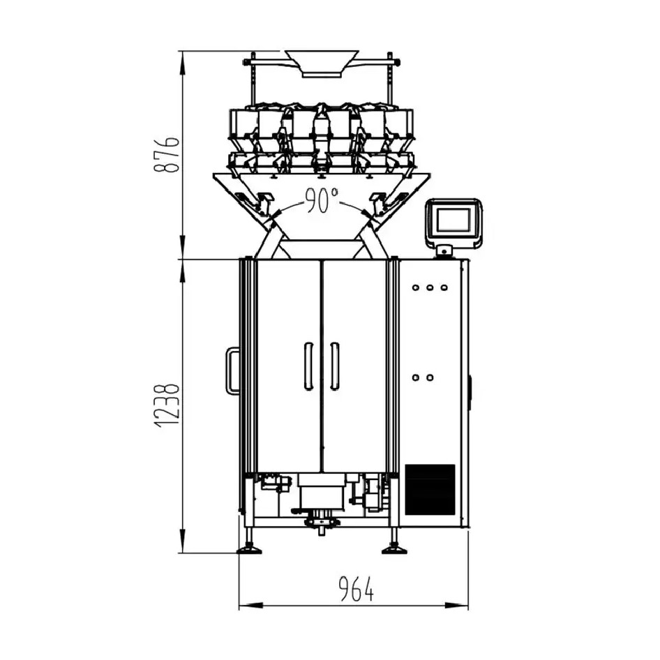 Mini Combined Weighing and Packing Machine with Multihead Weigher for Tea Powder, Coffee Beans, and More-7