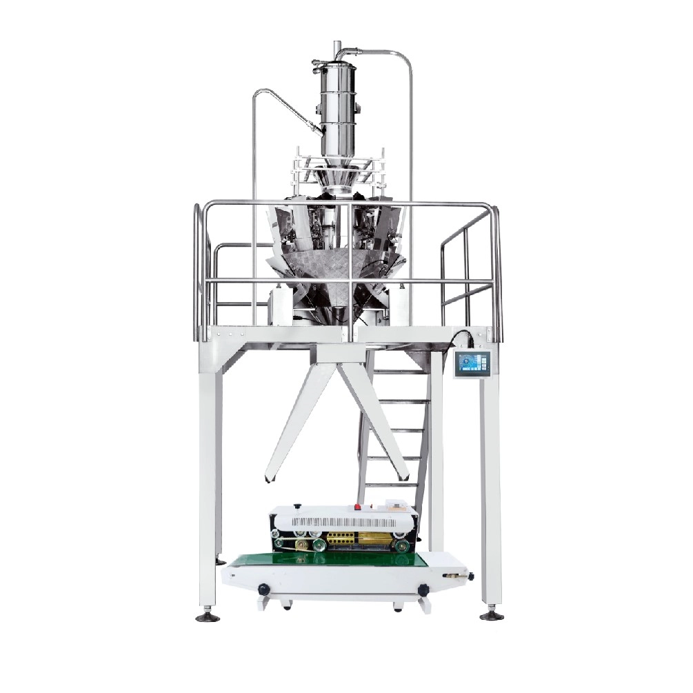 Two-outlet-semi-auto-weighing-and-packing-system-with-vacuum-feeding-machine--JW-B18-1 - Kenwei Two outlet semi auto weighing and packing system with vacuum feeding machine JW-B18-1 - Kenwei