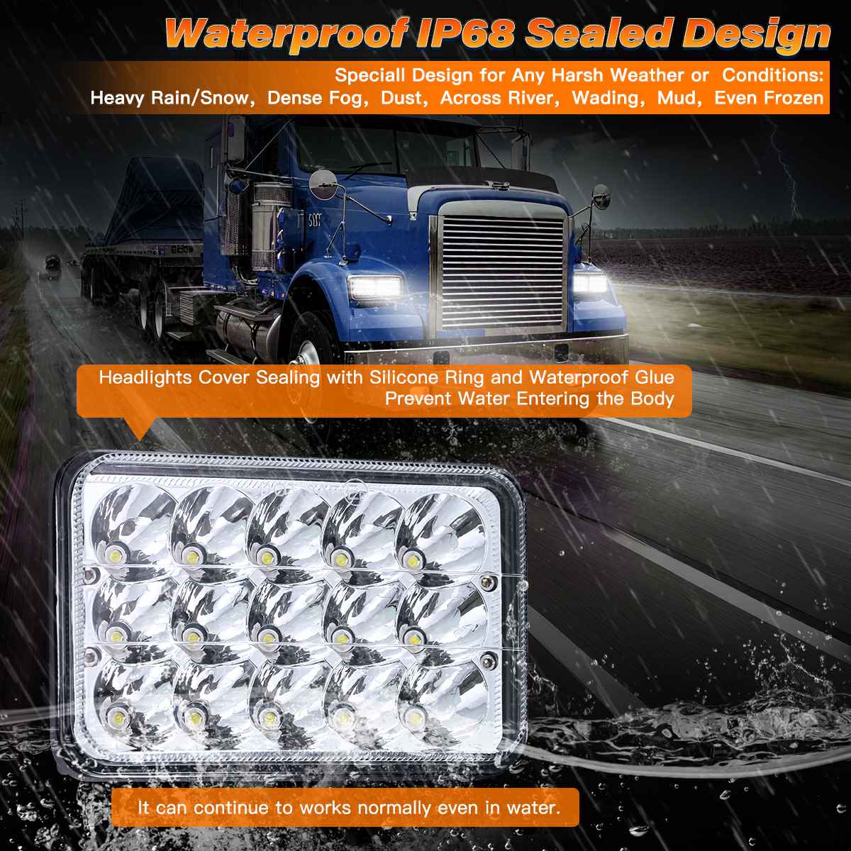 Brand 4x6 LED Headlights