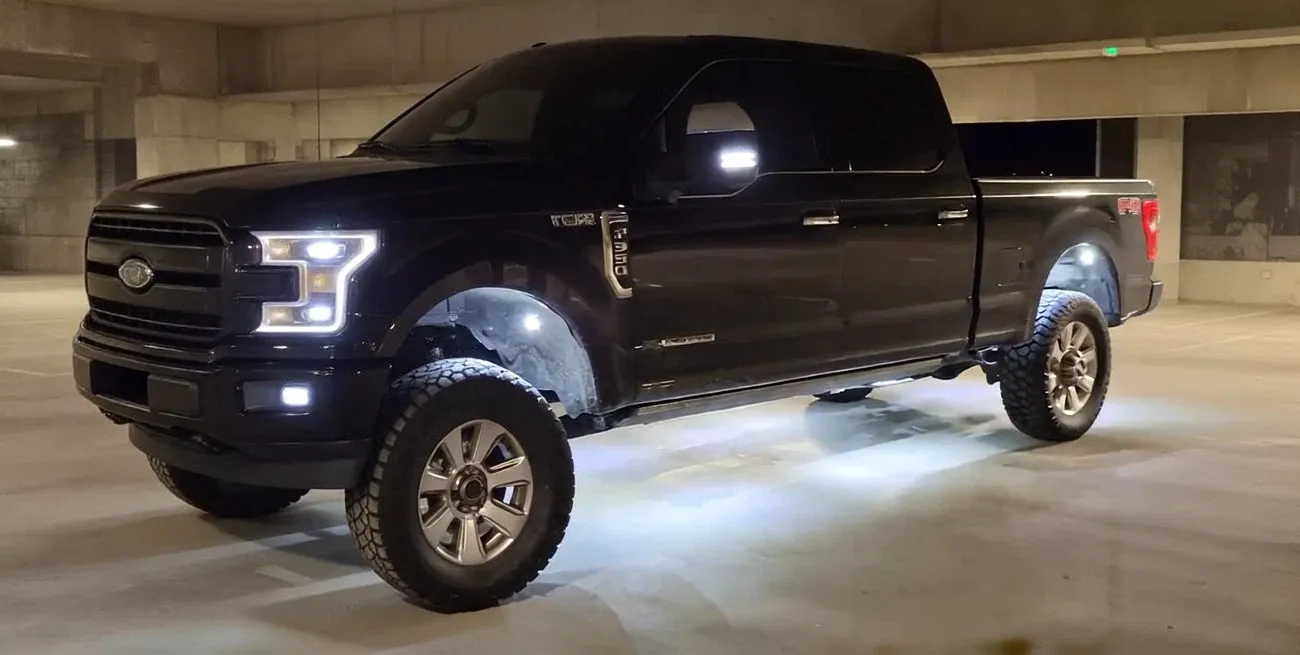 Ford Truck with Rock Lights Installed