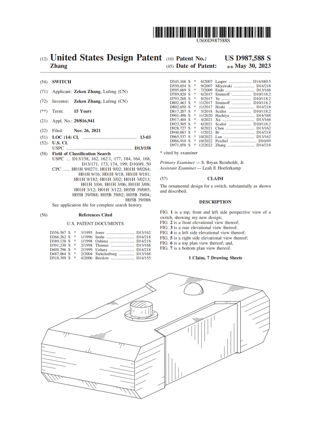 United States Design Patent Accessories-Switch