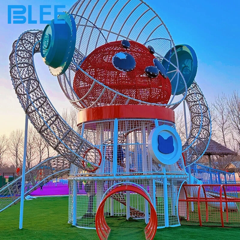 Outdoor Climbing Playground With Big Slides 3 - BLEE