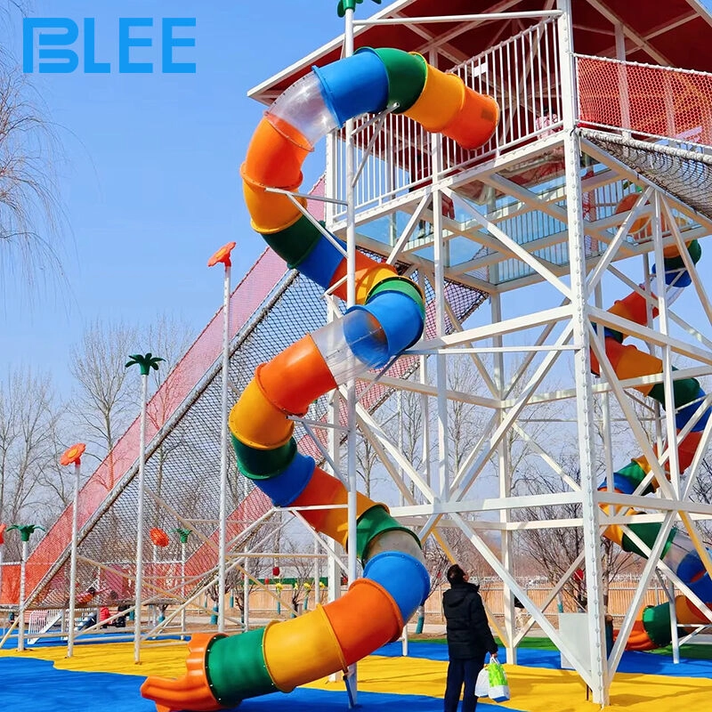 Outdoor Climbing Playground With Big Slides 4 - BLEE