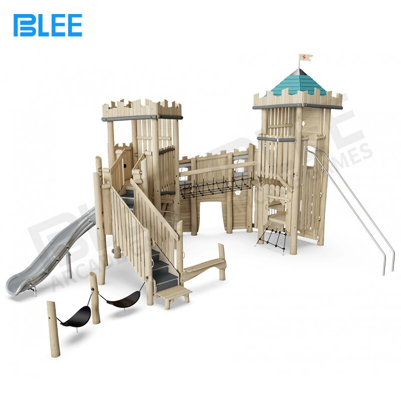 Wooden Children Playground With Slides 1 - BLEE